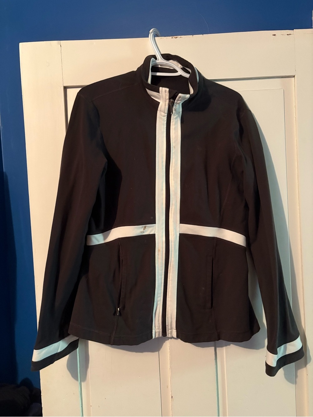 lululemon athletica Black Zip Jacket with White Trim